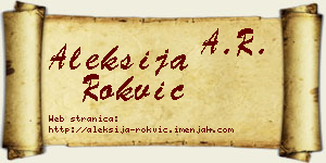 Aleksija Rokvić vizit kartica